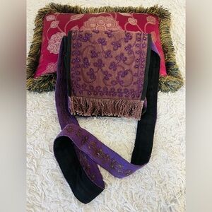 Artisan Purple Embroidered Crossbody Bag